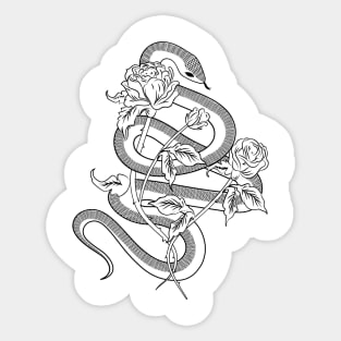 Snake and Roses Sticker